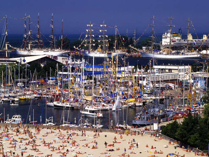 Beach and marina